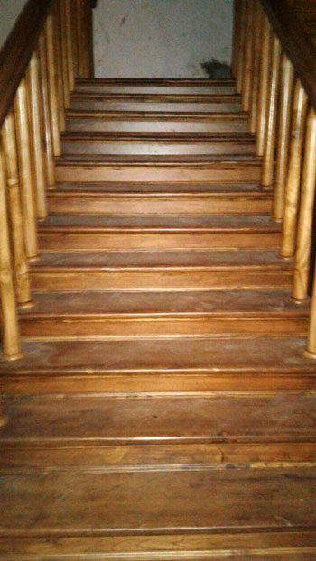 The staircase seen from above